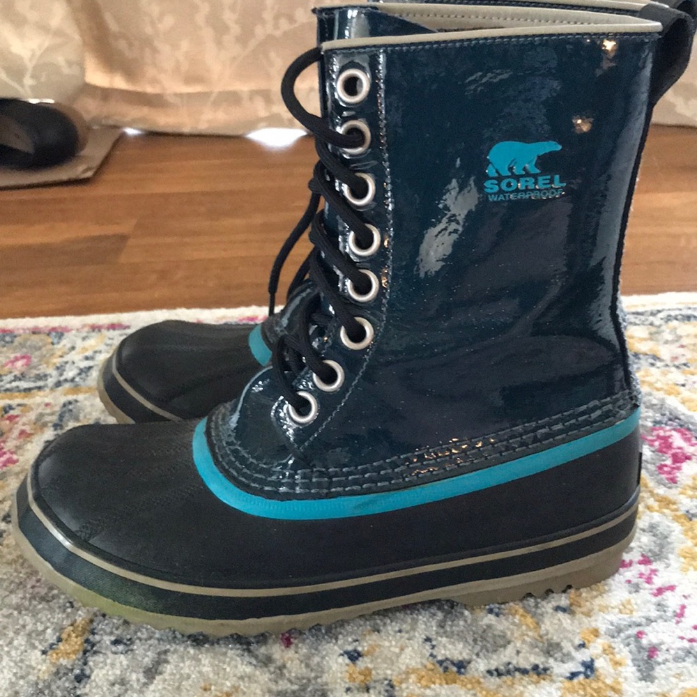 Teal/Navy Blue Sorel Waterproof Boots